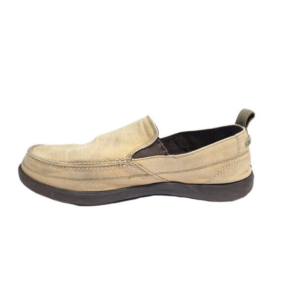 Crocs Walu Slip On Loafers Mens Size 12 Tan Canvas 11270 Boat Shoes Khaki - Picture 5 of 10
